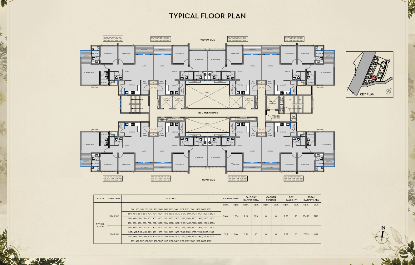 Mahindra Rivenza 2 BHK floor plan